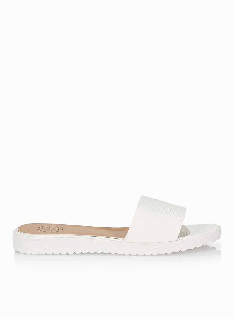 Coco Lizard Print Slide Sandals