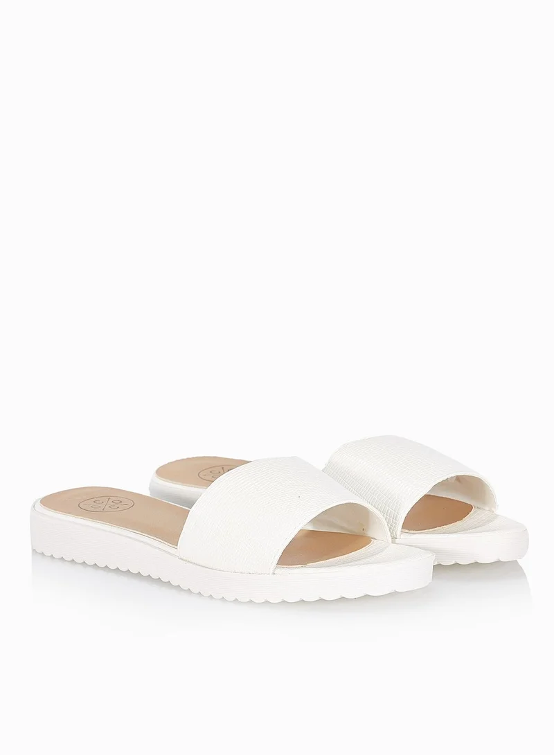 Coco Lizard Print Slide Sandals