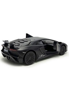 LAMBORGHINI Matt Black Aventador Lp 700-4 1:38 5" Pull Back Diecast Car  - Image 3