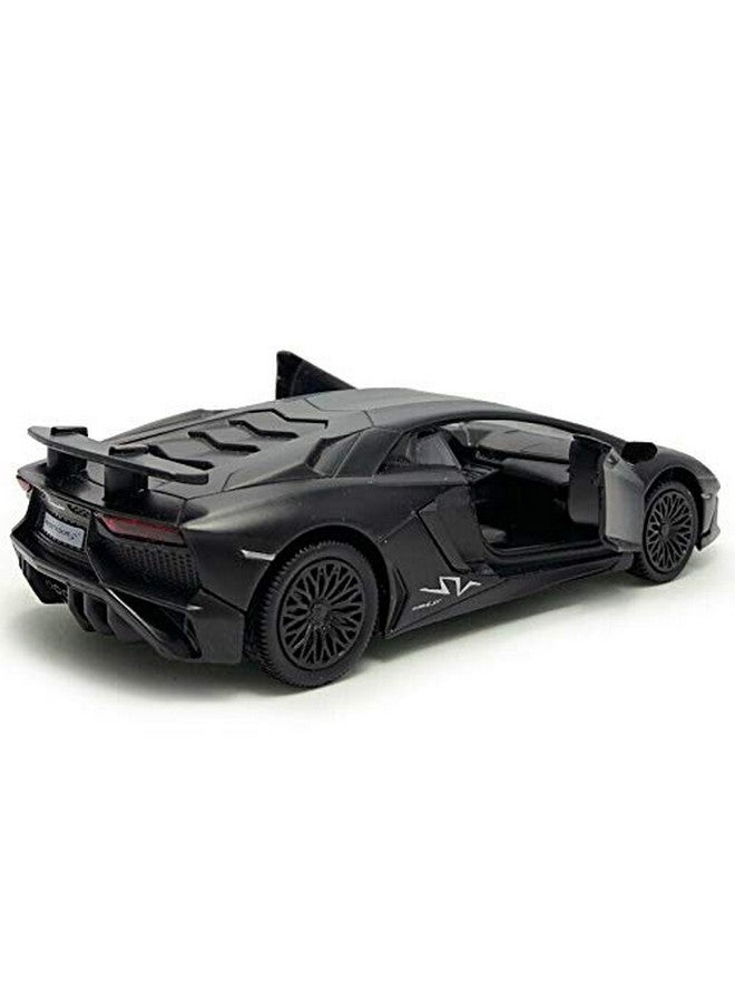 LAMBORGHINI Matt Black Aventador Lp 700-4 1:38 5" Pull Back Diecast Car - Image 3