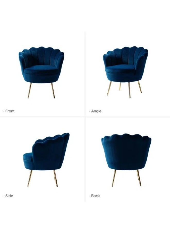 ALWASIT HOME Demetrius Single Seater Sofa Luxurious Design With Premium Fabric Best For Living Room For Hotel Velvet Fabric - Blue  - Image 4
