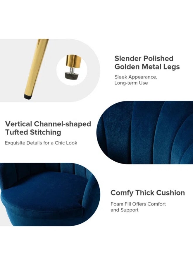 ALWASIT HOME Demetrius Single Seater Sofa Luxurious Design With Premium Fabric Best For Living Room For Hotel Velvet Fabric - Blue  - Image 3