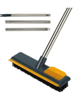 Arabest Cleaning Brush with Long Handle, Three Section Splicing Floor Scrub Brush,Stiff Bristle Brush Scrubber with Squeegee, Shower Scrubber Kit with Extendable Handle for Bathroom, Bathtub and Ceramic Tile  - Image 1