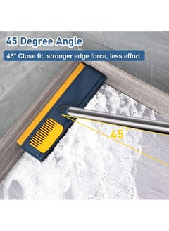 Arabest Cleaning Brush with Long Handle, Three Section Splicing Floor Scrub Brush,Stiff Bristle Brush Scrubber with Squeegee, Shower Scrubber Kit with Extendable Handle for Bathroom, Bathtub and Ceramic Tile  - Image 2