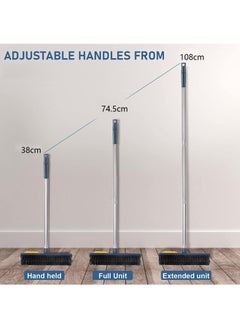 Arabest Cleaning Brush with Long Handle, Three Section Splicing Floor Scrub Brush,Stiff Bristle Brush Scrubber with Squeegee, Shower Scrubber Kit with Extendable Handle for Bathroom, Bathtub and Ceramic Tile  - Image 5