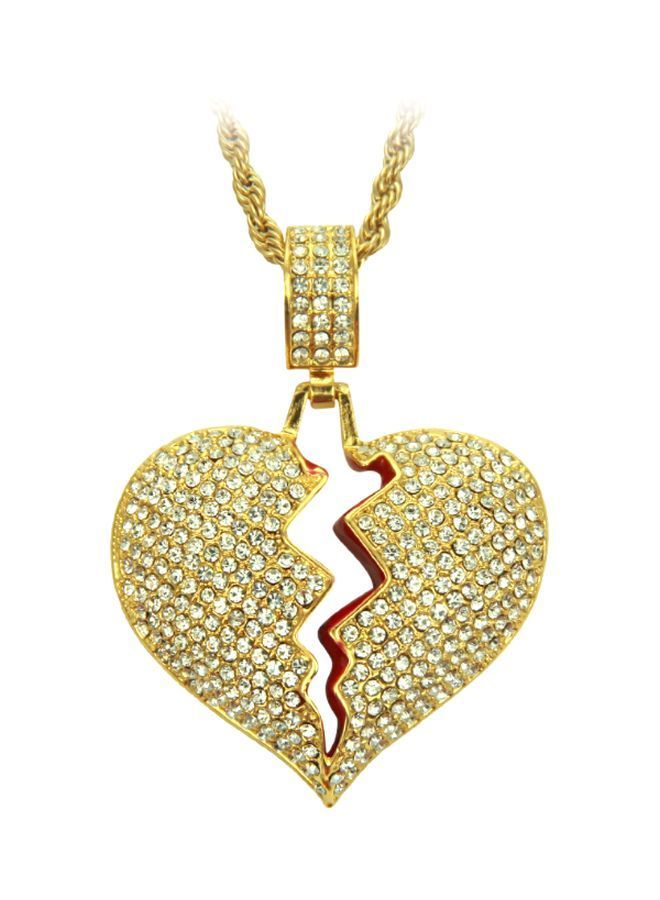 NIBEMINENT Twist Necklace With Broken Heart Pendant - Image 1