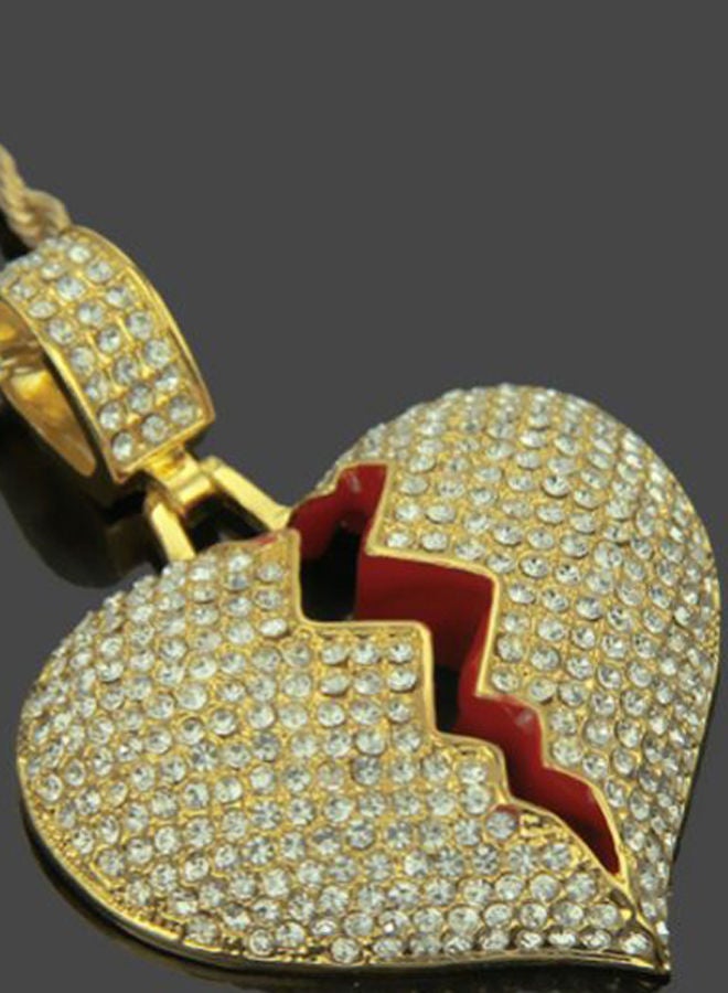 NIBEMINENT Twist Necklace With Broken Heart Pendant - Image 2