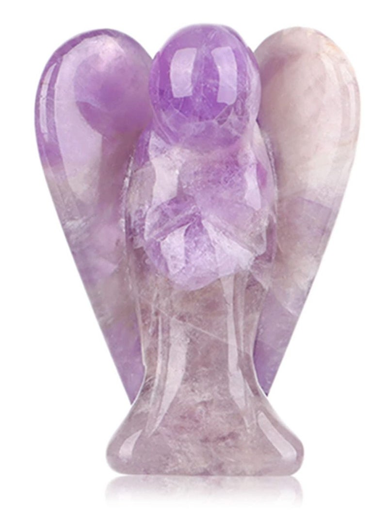 1.5 Inch Amethyst Crystal Figurine, Healing Gemstone, Reiki Healing Crystal Gifts for Kids Friends Family Anxiety Decoration Pocket Guardian Love Peace Energy