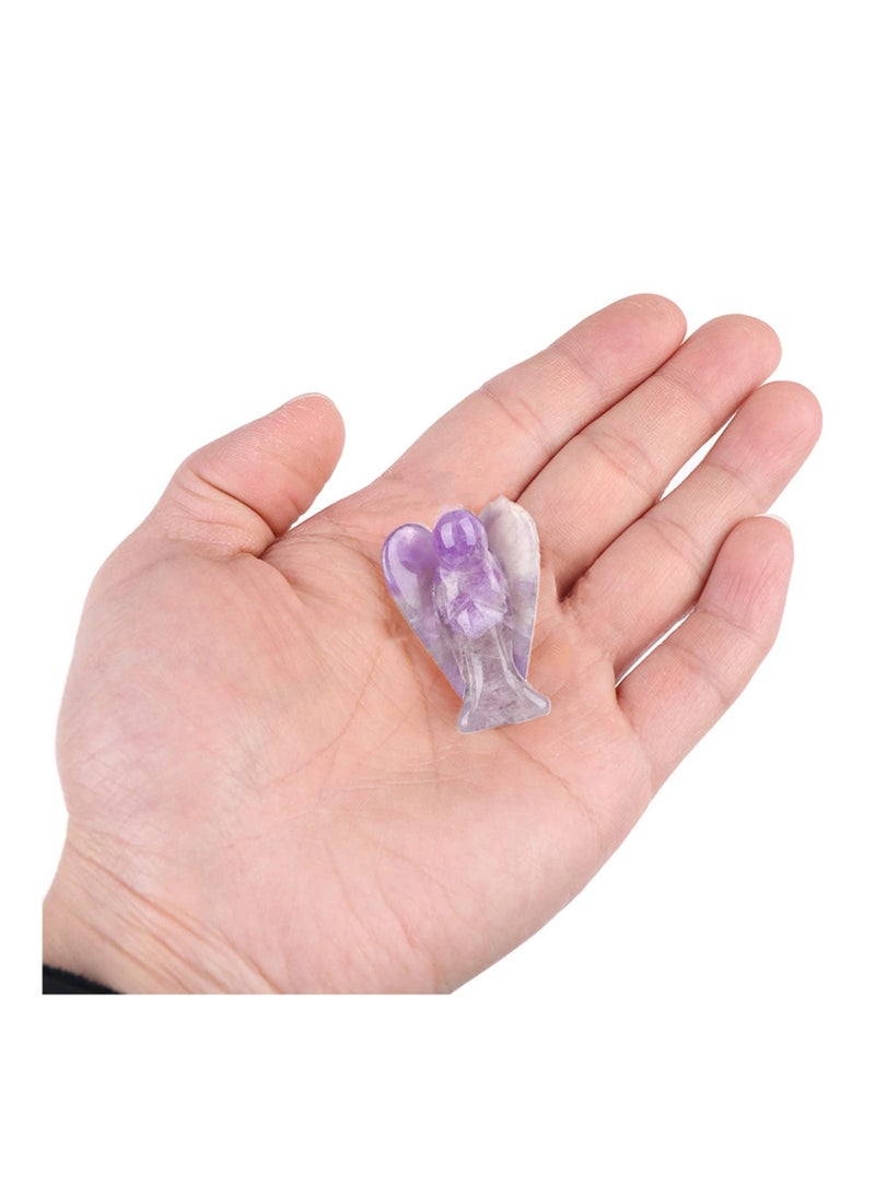 1.5 Inch Amethyst Crystal Figurine, Healing Gemstone, Reiki Healing Crystal Gifts for Kids Friends Family Anxiety Decoration Pocket Guardian Love Peace Energy
