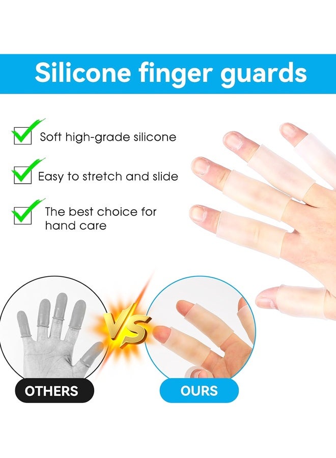 20 Pack Silicone Gel Finger Protector Sleeves, Rubber Finger Cushion Shields for Cracked Fingers - Image 3