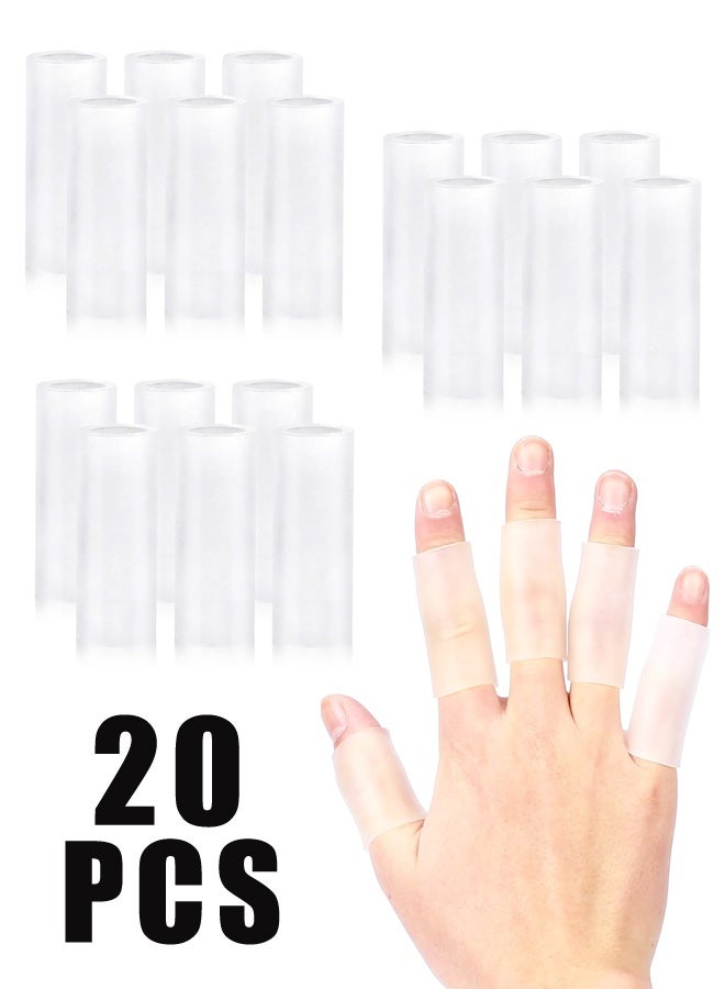 20 Pack Silicone Gel Finger Protector Sleeves, Rubber Finger Cushion Shields for Cracked Fingers - Image 1