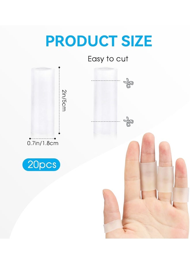 20 Pack Silicone Gel Finger Protector Sleeves, Rubber Finger Cushion Shields for Cracked Fingers - Image 2