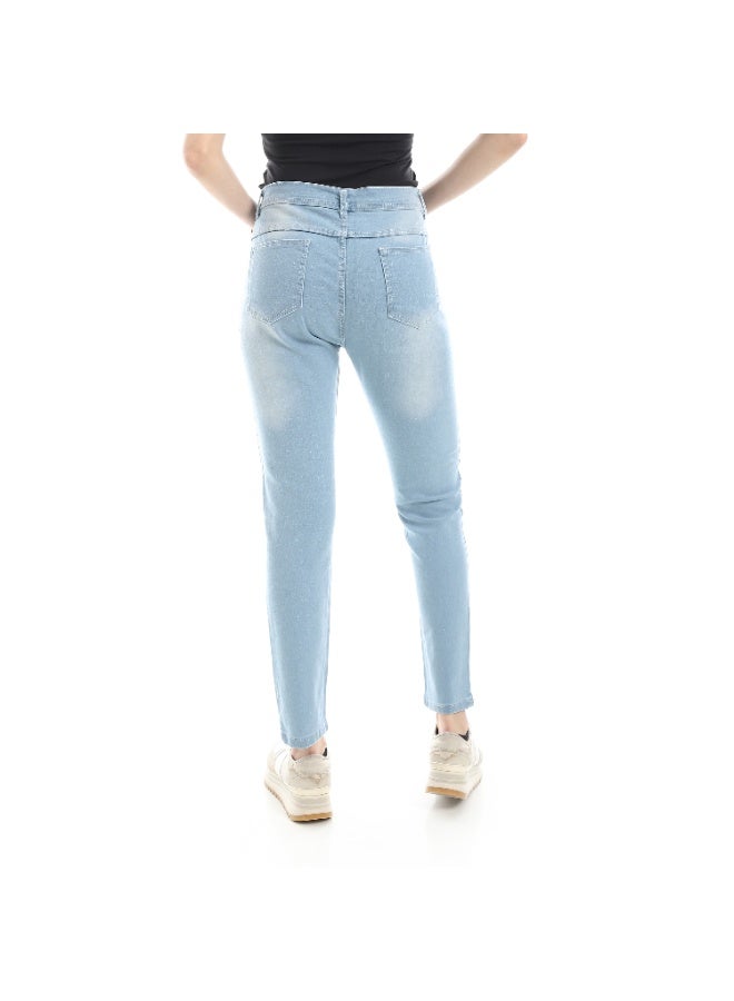 Skinny Jeans 5 Pocket Lycra Light Blue - Women - Image 2