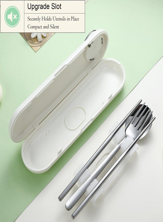 DEVICO Travel Utensils with Case Cute, Reusable Silverware for Lunch, Portable Cutlery Set, 18/8 Stainless Steel Fork Spoon Chopsticks in Cartoon Case, Dishwasher Safe - Image 3