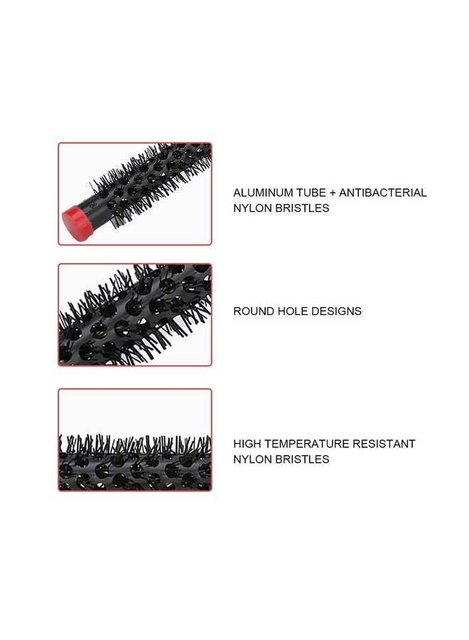 Yinhing Small Round Hair Brushmini Ultra Thin Aluminum Tube Nylon Bristles Round Styling Hair Brush Roll Hairbrush For Thin Hair Short Hair Bangs Beard Lifting Curling(Number 3) - Image 3