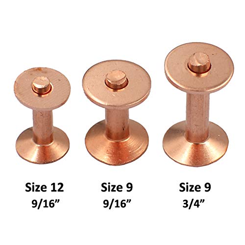 DGOL 50 Sets Solid Brass #12 Size 12 Copper Burrs Rivets Washers 9/16 inch (14mm) Long - Image 5
