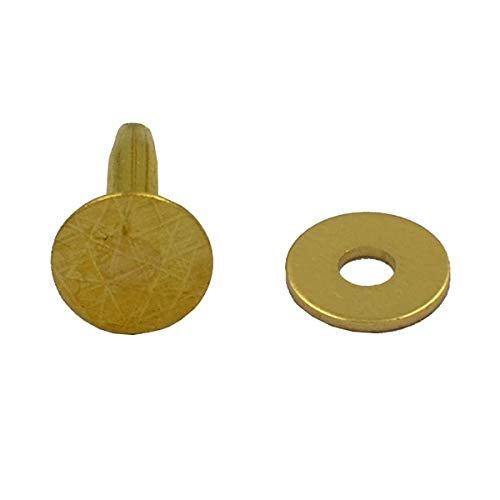 DGOL 50 Sets Solid Brass #12 Size 12 Copper Burrs Rivets Washers 9/16 inch (14mm) Long - Image 3