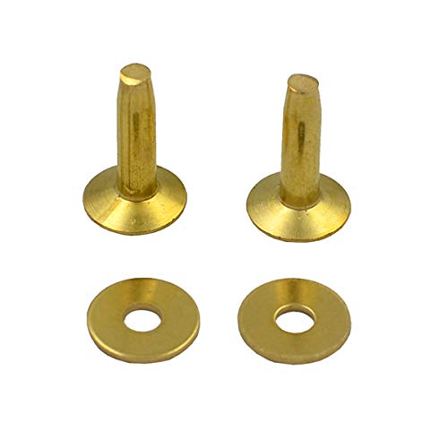 DGOL 50 Sets Solid Brass #12 Size 12 Copper Burrs Rivets Washers 9/16 inch (14mm) Long - Image 2