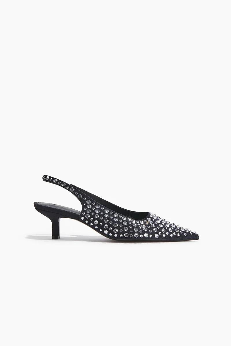 H&M Rhinestone-embellished slingback court shoes