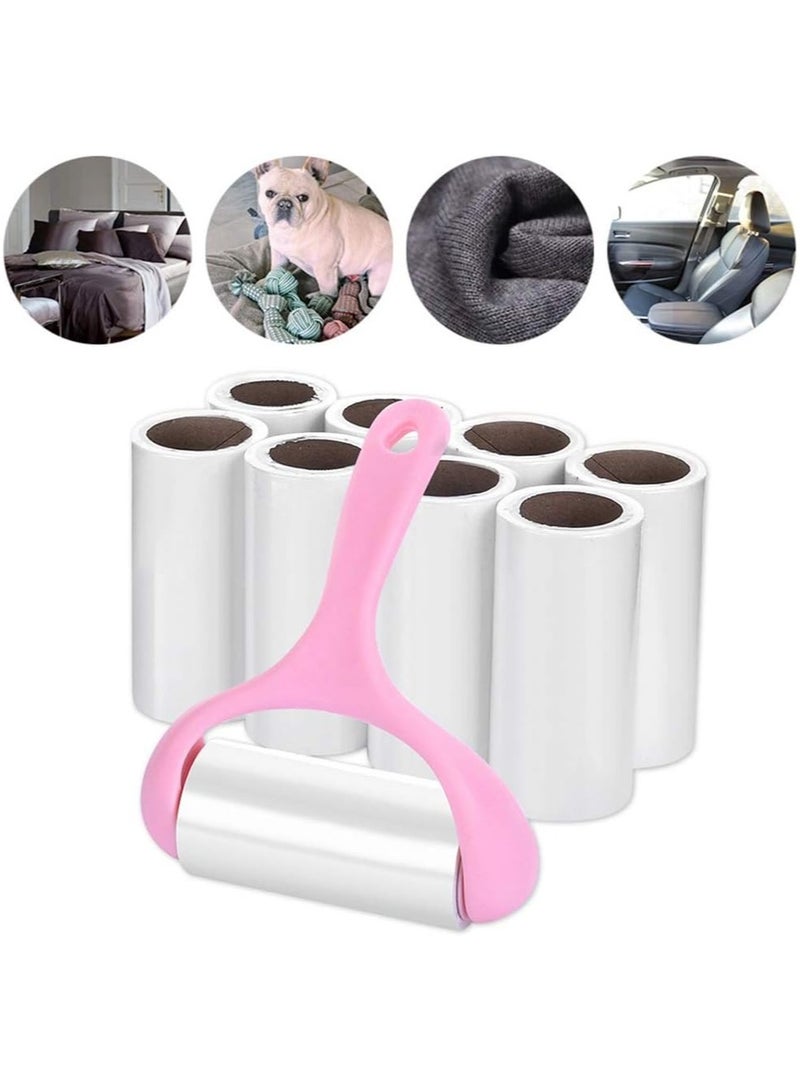 Lint Roller, Super Sticky Pet Hair Remover Kit with 9 Refills, Adhesive Lint Brush for Clothes, Carpet, Car Seats, Dust, Dogs, Cats Assorted - Image 1