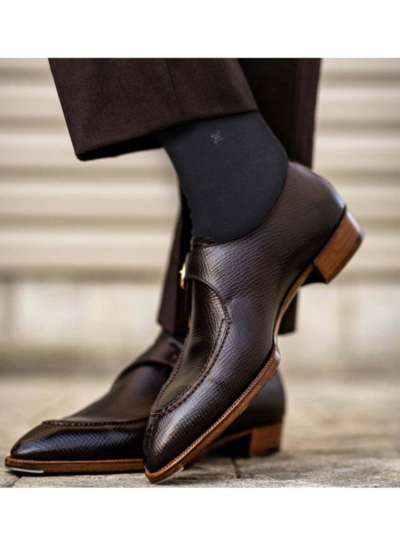 كامي جوارب رجالية من K KAMI مصنوعة من خشب البامبو مع إصبع صحي ومضادة للبكتيريا والرائحة ، أحذية رسمية كاجوال رسمية لأصابع القدم ، مقاس الحذاء 39-47 (أسود 2 ، 4) - Image 3