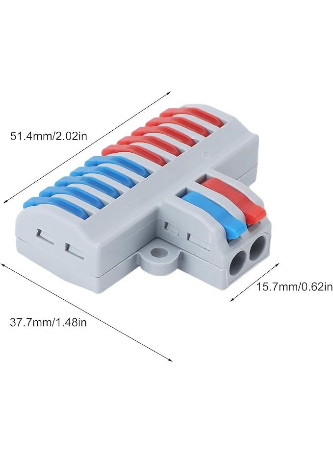 erorex 6 Pcs Lever Wire Connectors, 2 in 10 Out Wire Connector, Compact Splicing Electrical Connectors, Quick Wiring Cable Connectors for Home Appliances, Lighting, Electrical Control - Image 2