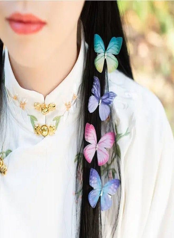 MYSELF Butterfly Hair Clip Fairy Realistic Butterfly Barrette Colorful Clip For Kids, Girls & Women (Half Clip, Multicolor)12PC - Image 3