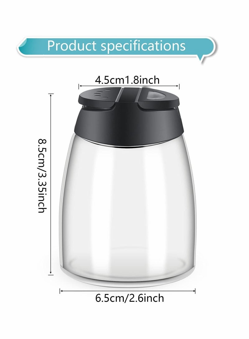 2 Pieces Damp Proof Salt and Pepper Shakers Adjustable Condiment Holder Double Lid with Holes Barbecue Spice Jar Glass Container Seasoning Box for Kitchen Restaurant Canteen Travel Camping  - Image 2