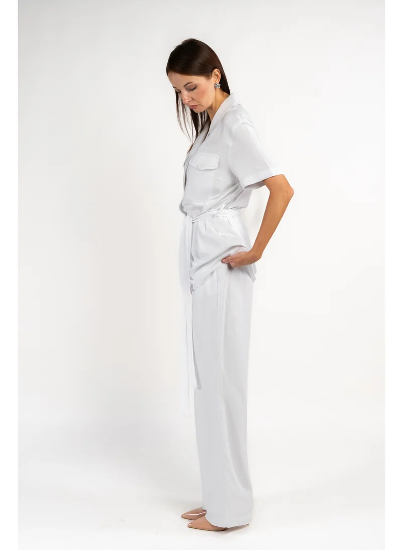 Fashonara  Linen White Co-Ord Set for Women | Best Price UAE