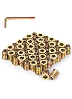 Generic 1/4-20 x 10mm Wood Inserts Bolt Furniture Screw in Nut Threaded Fastener Connector Hex Socket Drive for Wood Furniture, 100 PCS  - Image 1