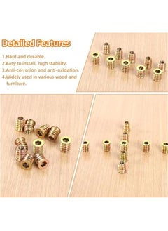 Generic 1/4-20 x 10mm Wood Inserts Bolt Furniture Screw in Nut Threaded Fastener Connector Hex Socket Drive for Wood Furniture, 100 PCS  - Image 3