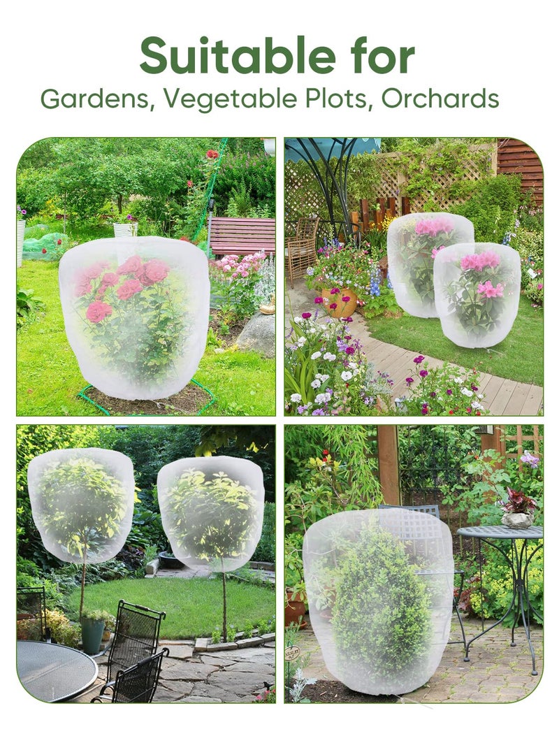 LCHUANG Bird Netting for Garden Protection - 4 Pack Garden Netting Pest Barrier with Drawstring,3.3Ft x 2.7Ft Mosquito Net Tomato Protective Cover Garden Plant Netting for Cicadas Vegetables Blueberry Bushes - Image 3
