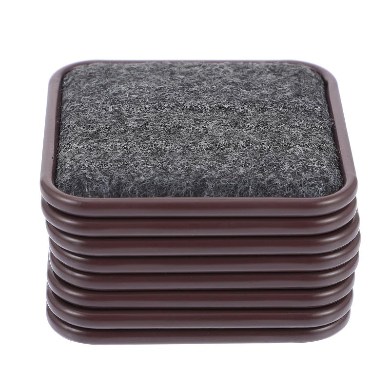 8 Pcs Square Aluminum Caster Cups Furniture Stoppers Floor Protectors Anti Slip Pads - Image 2