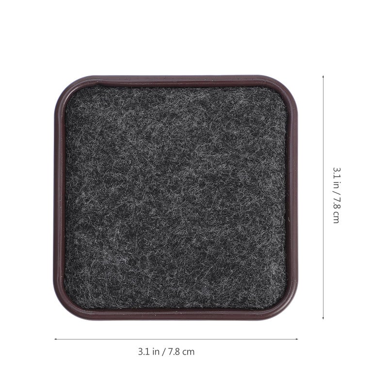 8 Pcs Square Aluminum Caster Cups Furniture Stoppers Floor Protectors Anti Slip Pads - Image 3