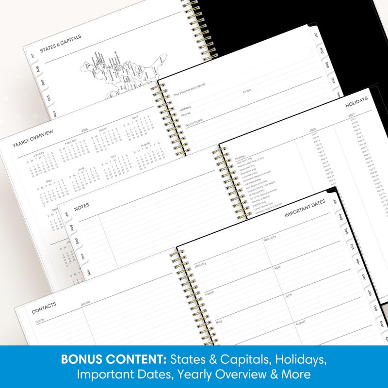 Blue Sky 2026-2027 Weekly and Monthly Academic Year Planner Calendar, July 2026 - June 2027, 8.5" x 11", Flexible Cover, Wirebound, Laminated Tabs, Storage Pocket, Pippi - Image 5