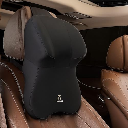 CRENTILA Ergonomic Memory Foam Car Neck & Back Support Pillow – Adjustable Strap, Breathable Washable Cover – Orthopedic Cushion for Neck Pain & Lumbar Support – Black – Ideal for Car, Office & Travel - Image 3