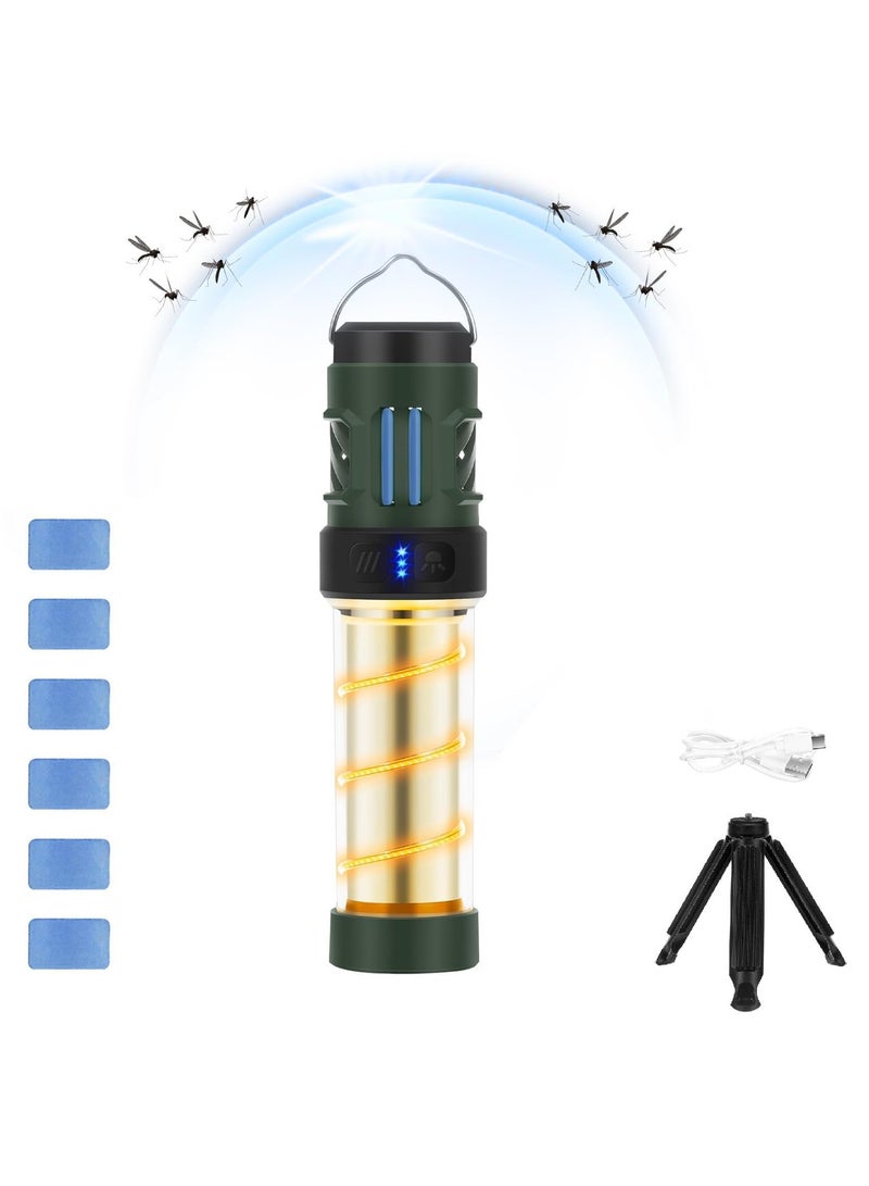 Generic Mosquito Repeller Lamp, Electric Mosquito Trap Fly Zapper, 3-in-1 Mosquitoes Killer USB Rechargeable Camping Light Flashlight, Fly Killer Mosquito Lamp, Bug Zapper for Outdoor Camping  - Image 1
