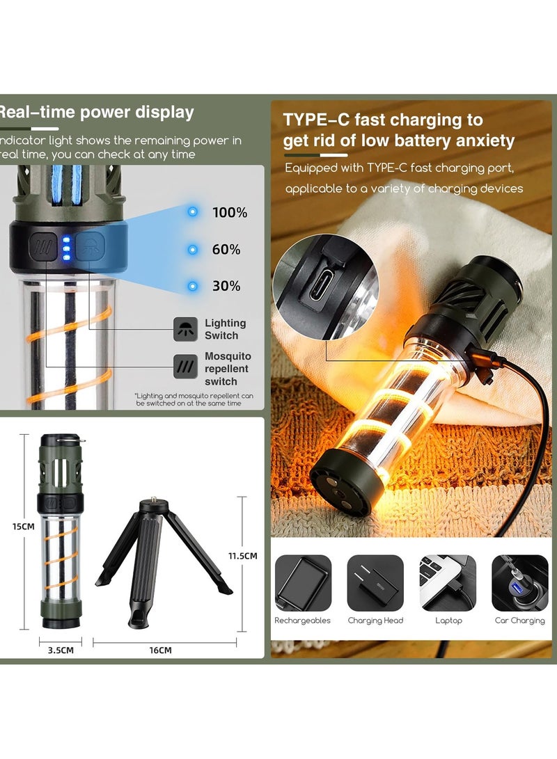 Generic Mosquito Repeller Lamp, Electric Mosquito Trap Fly Zapper, 3-in-1 Mosquitoes Killer USB Rechargeable Camping Light Flashlight, Fly Killer Mosquito Lamp, Bug Zapper for Outdoor Camping  - Image 5