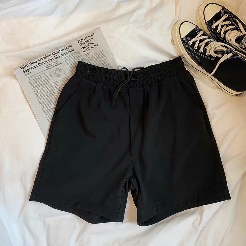 Summer Casual Shorts Men Sports Loose Black Polyester Black Zigoni Shorts 