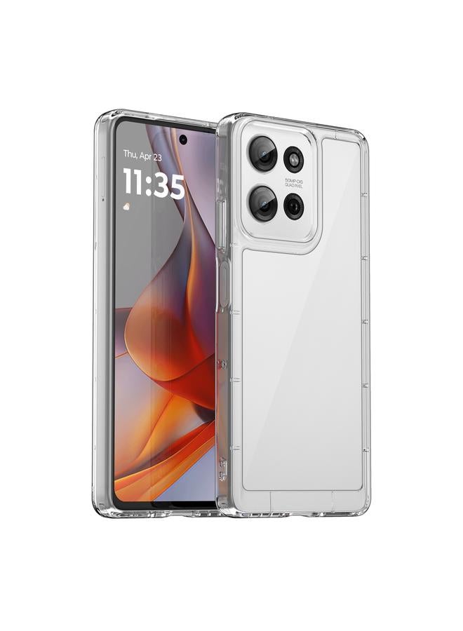 جراب هاتف Motorola Moto G75 5G من سلسلة ملونة من الأكريليك الهجين المصنوع من مادة TPU (شفاف)