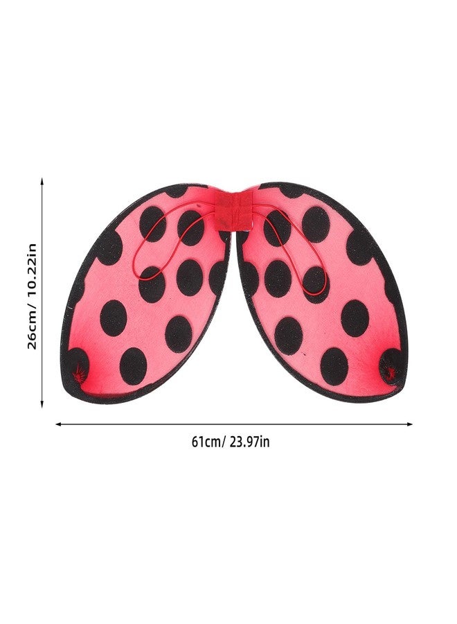 VOSAREA Kids Ladybug Wing Prop Light Up Ladybug Fairy Bee Wings Costumes for Girls Party Costume Supplies - Image 2