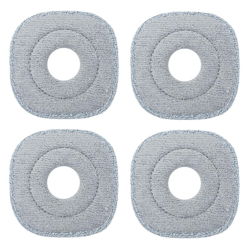ilovelife 4 Pack 9 Inch Square Microfiber Mop Pad Refill Compatible with True Tidy Thick SPIN800 TrueClean Mop M16 Spin Mop and Most Square Spin Mop Bucket Grey