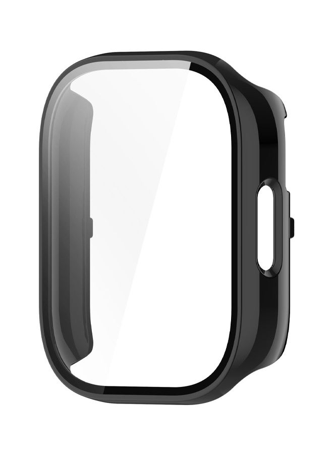 روكاوات - حافظة متوافقة مع ساعة Redmi Watch 5 Active Watch ذات طبقة حماية زجاجية وإطار من البلاستيك الصلب حافظة ساعة Redmi Watch 5 Active باللون الأسود - Image 1