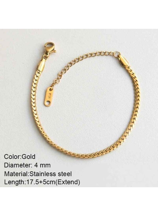 Luxuria Gold-plated bracelets made of stainless steel in a solid color and simple style - Image 4
