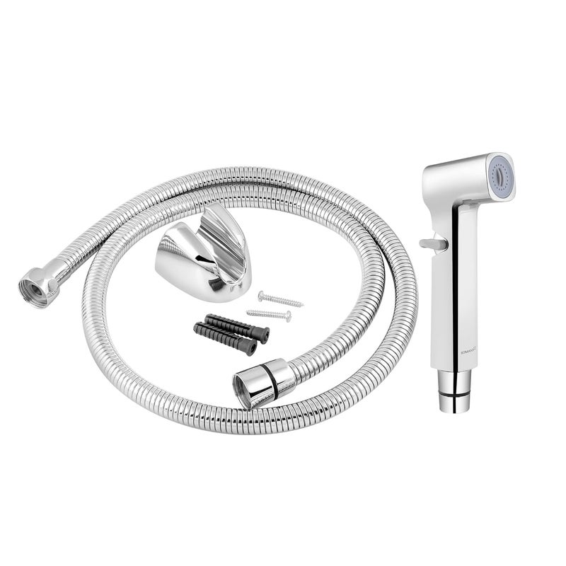 Somany Bathware Somany Sophie Square ABS Health Faucet Jet Spray with 1 Meter SS Tube Wall Hook - Image 3