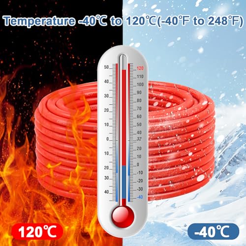 YDDECW Solar Panel Wire 10 AWG(6mm²) - Solar Extension Cable 100Ft Black & 100Ft Red 10 Gauge Tinned Copper PV Wire for Outdoor Automotive RV Solar Panel Boat Marine (Black+Red) - Image 5