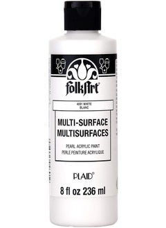 FolkArt Multi Surface Acrylic Craft Paint 8 Oz Pearl White  - Image 1