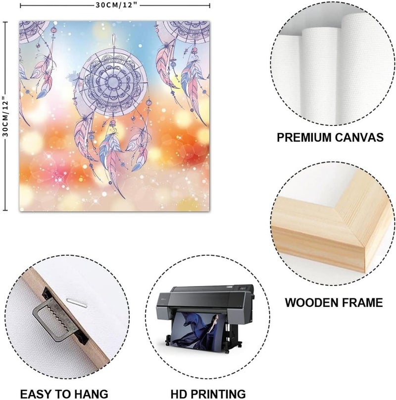 Today Idea Dreamcatchers Canvas Art Print - Abstract Boho Wall Decor for Farmhouse Living Room - Framed and Stretched Aesthetic Poster - Premium Quality Canvas Wall Hanging for Home Decoration - Image 2