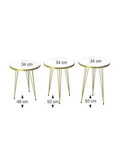 LHFHOMT 4 Piece COFFEE TABLE Living Room Table Set,1 Coffee Table and 3 Nesting Tables, Free Fixing )for Bedside Table, Living Room, Bedroom,Sofa Side  - Image 5