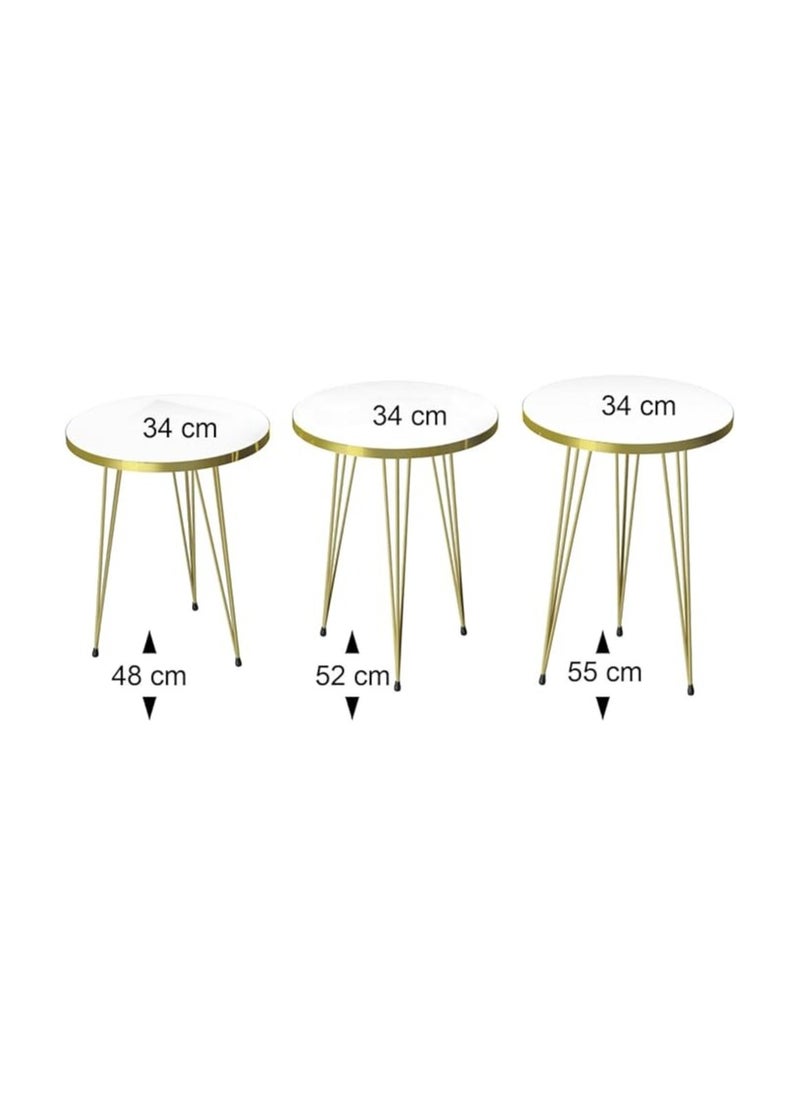 LHFHOMT - 4 Piece COFFEE TABLE Living Room Table Set,1 Coffee Table and 3 Nesting Tables, Free Fixing )for Bedside Table, Living Room, Bedroom,Sofa Side - Image 1